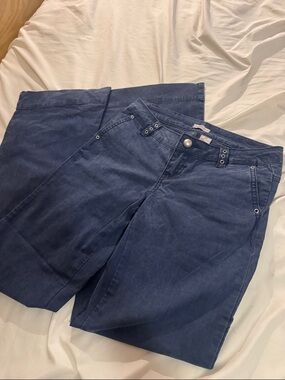 Buffalo David Bitton Navy Wide-Leg Trousers with Grommet Detail